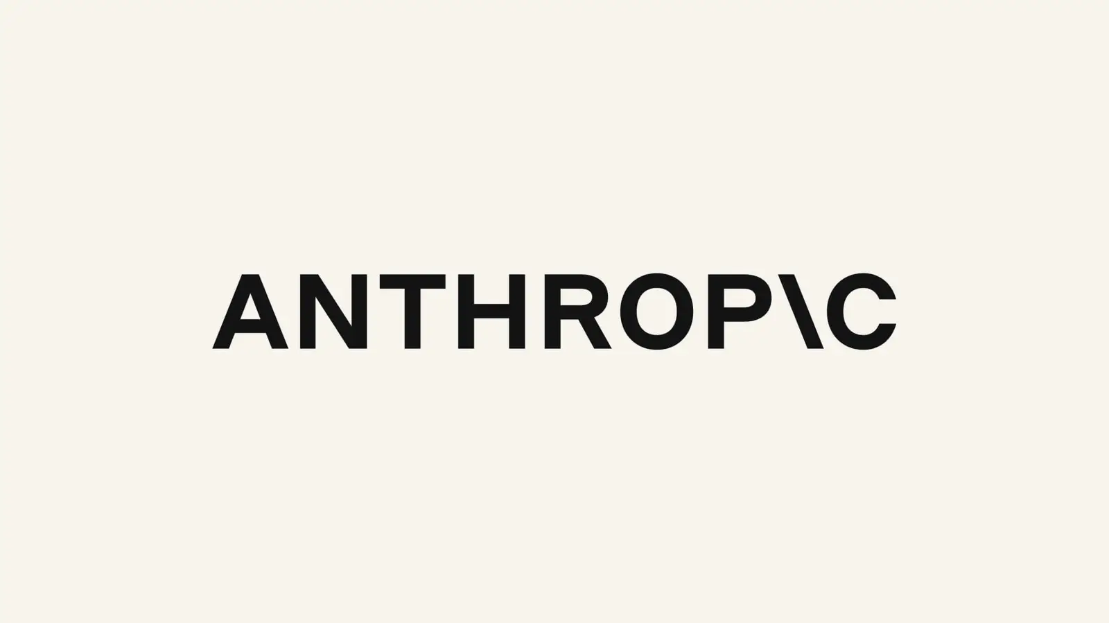 The Anthropic wordmark in black on a pale cream background.
