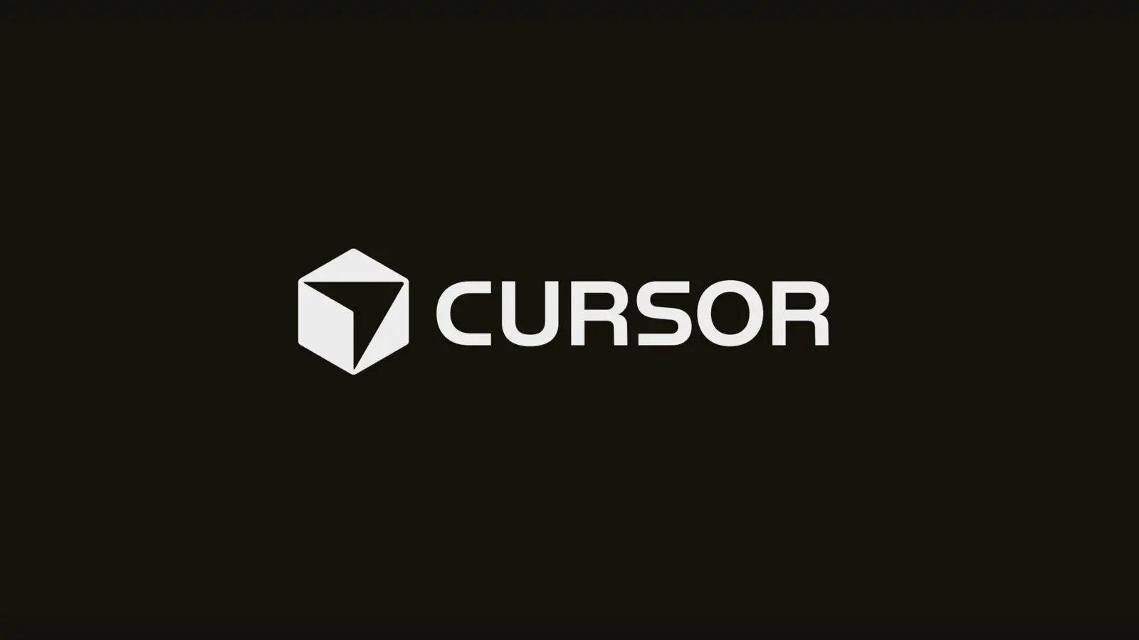The white Cursor logo, a hexagon with an arrow and the word CURSOR, on a near-black background.