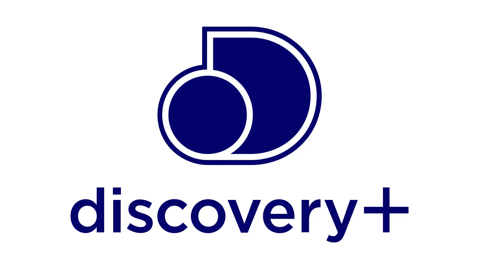 The Discovery+ logo: a dark blue circle and D-shaped mark above the word discovery+ in dark blue lowercase letters on white.
