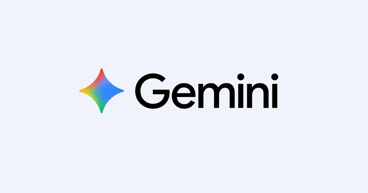 File image: the Gemini logo, a four-pointed star in red, yellow, green and blue, beside the word Gemini on a pale blue background. It is not the unreleased Publish style feature.