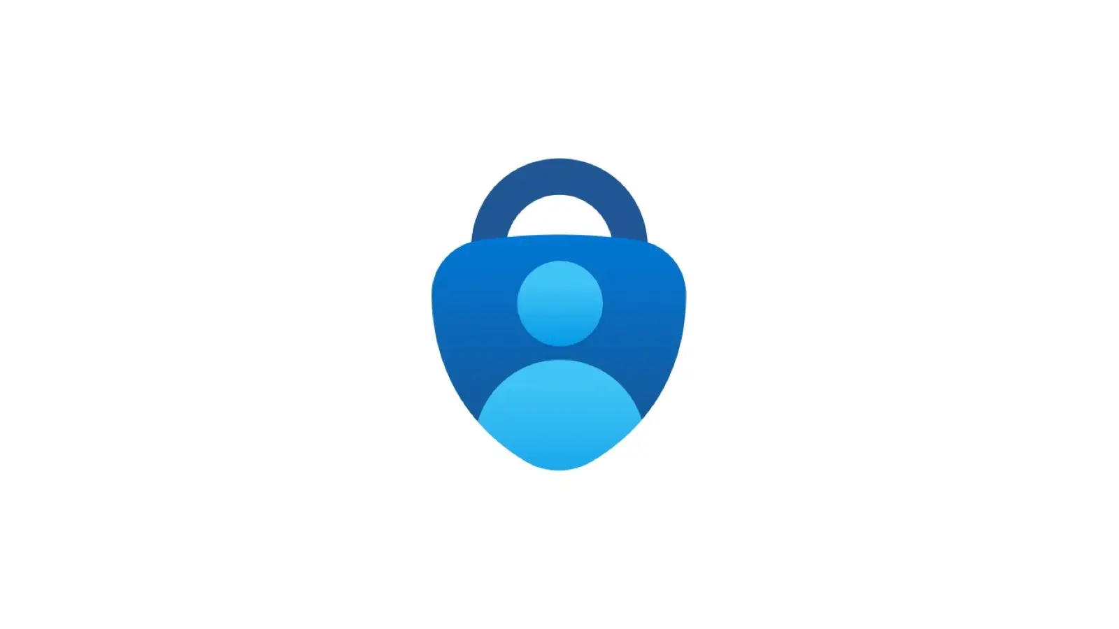 The blue Microsoft Authenticator app icon, a padlock with a person inside a shield, on a white background.