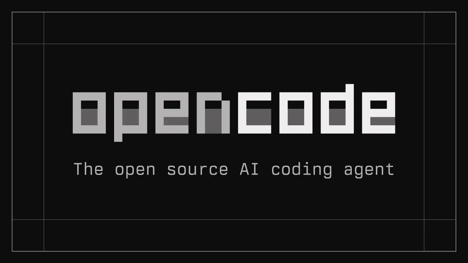 The OpenCode wordmark in white on a dark background.