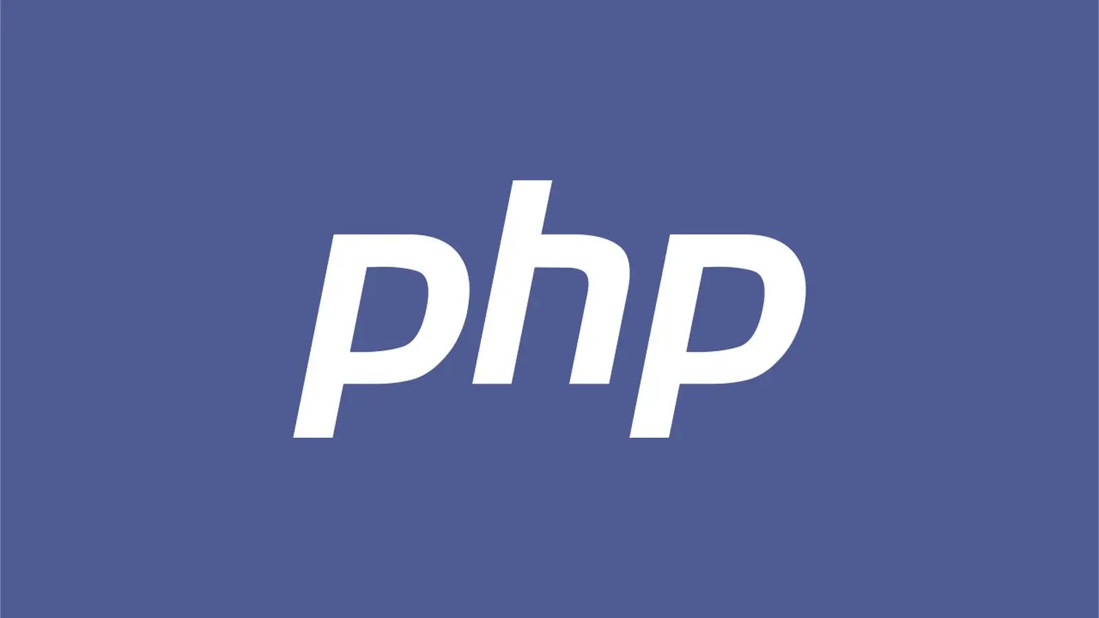The white PHP logo on a blue background.