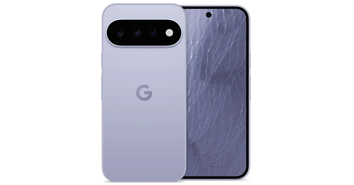 Pixel 11 series phone in Frost, shown from the back and front