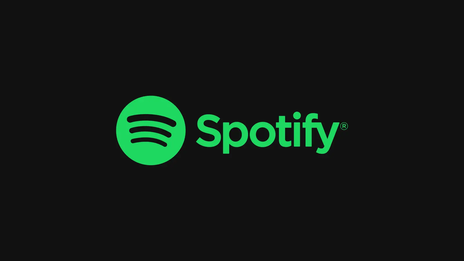 The green Spotify logo and wordmark centered on a dark background.