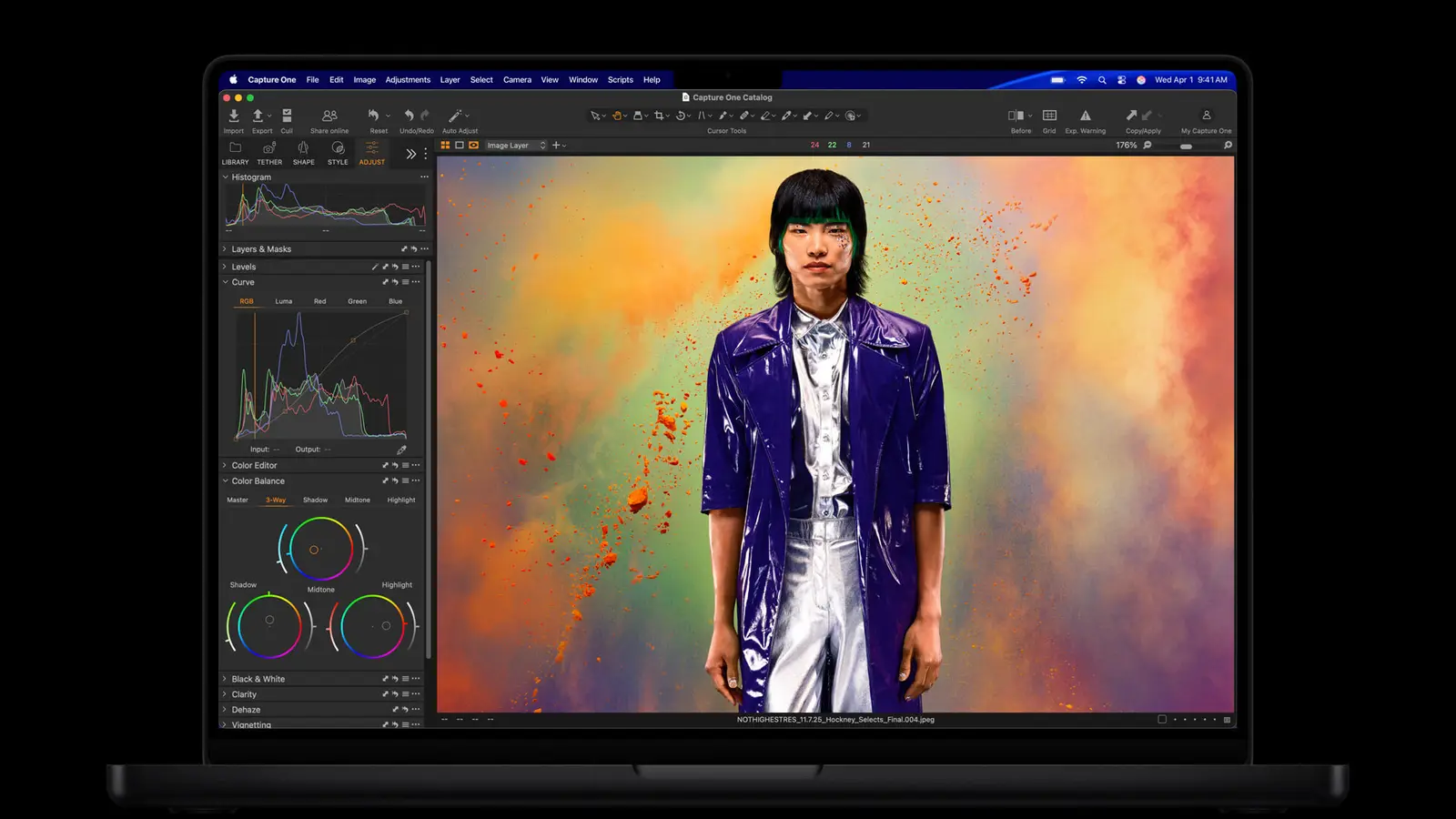 Apple's current 16-inch MacBook Pro with M5 Pro and M5 Max in an Apple press image. It is the current model, not the reported touch-OLED MacBook Pro.