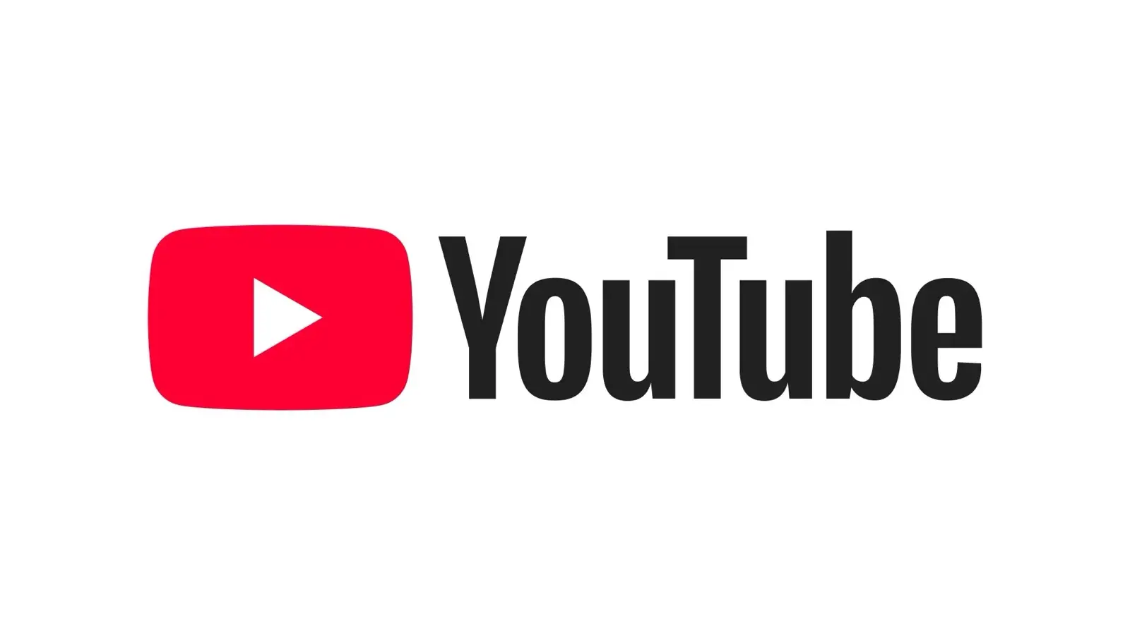 The YouTube logo: a red rounded rectangle with a white play triangle, followed by the word YouTube in black, on a white background.