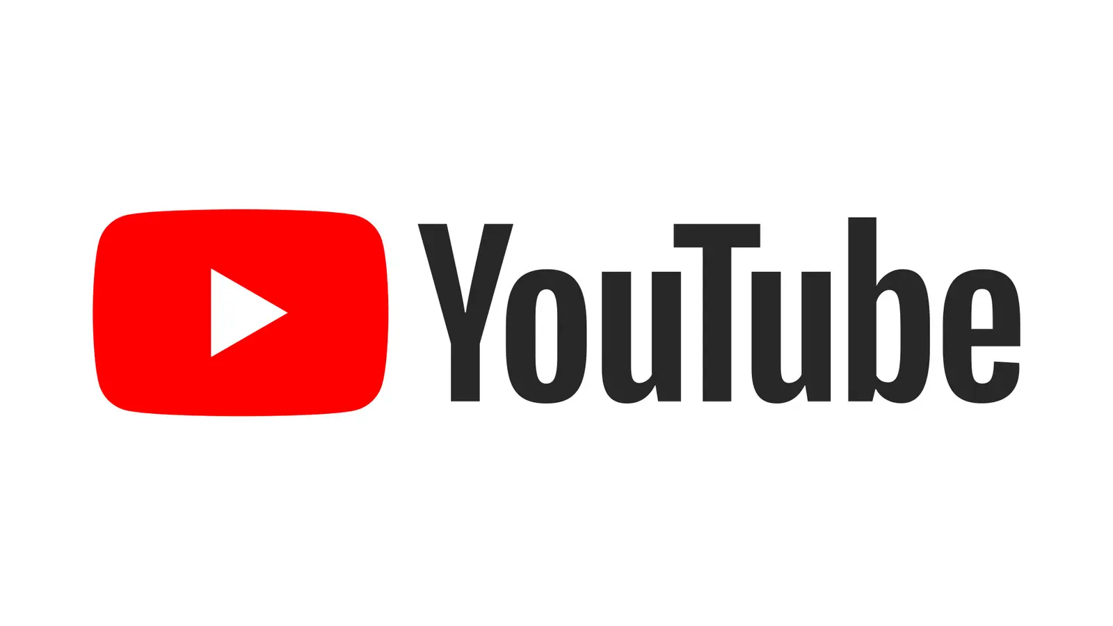 The YouTube logo: a red rounded play button beside the black word YouTube, on a white background.